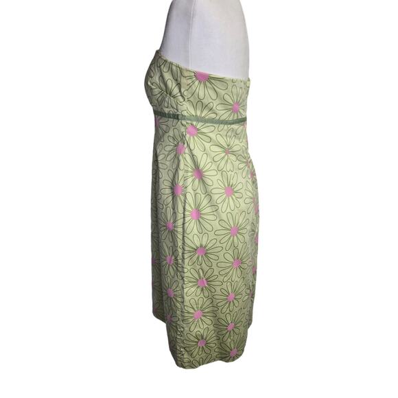Jillian Jones Y2K Strapless Dress Pink & green Daisy size 8 - Picture 2 of 4